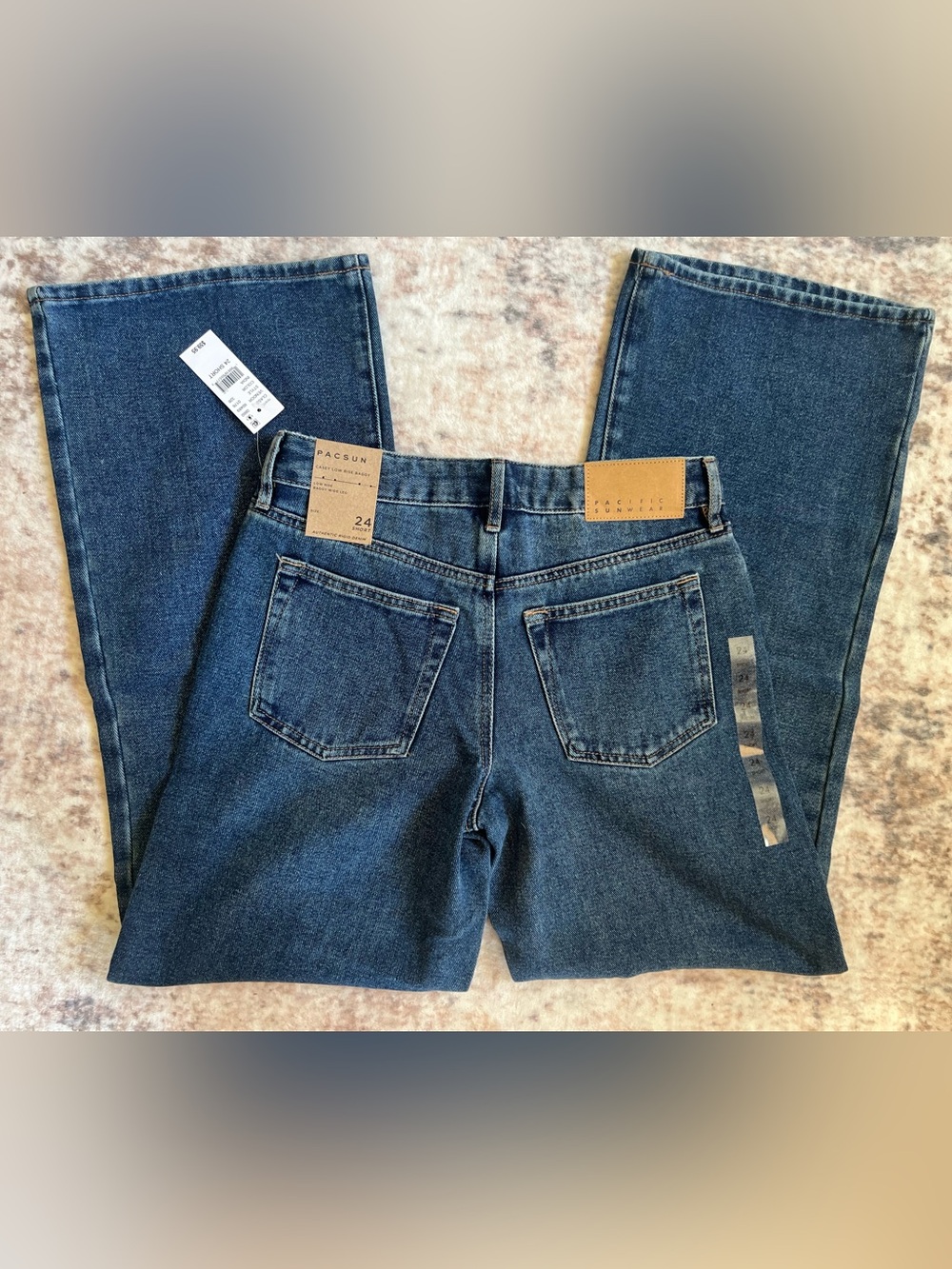 Pacsun Low rise Wide Leg Women’s Jeans Dark blue wash - Picture 5 of 8